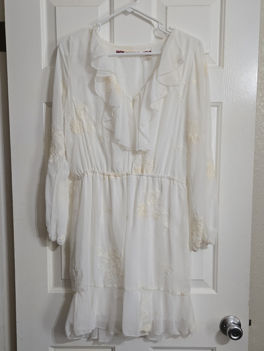 Chelsea & Violet Cream Dress with embroidery